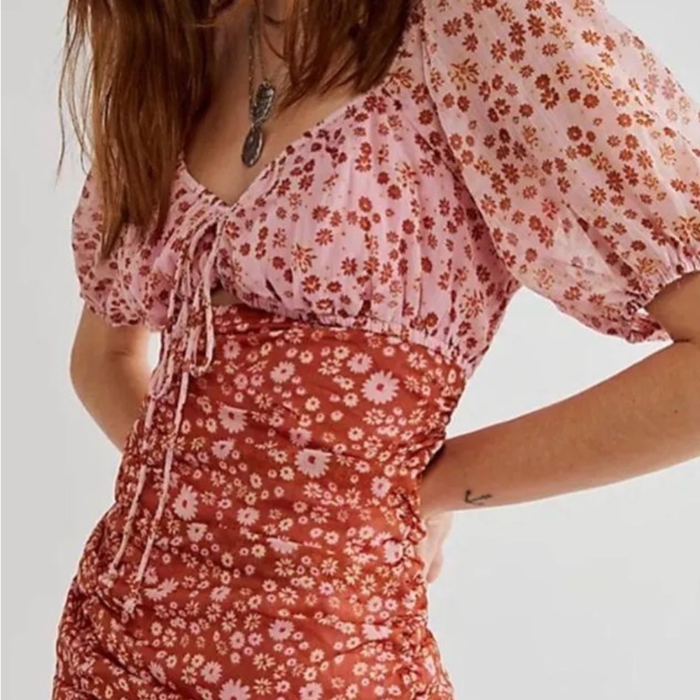 Free People Floral Tessa Mini Dress